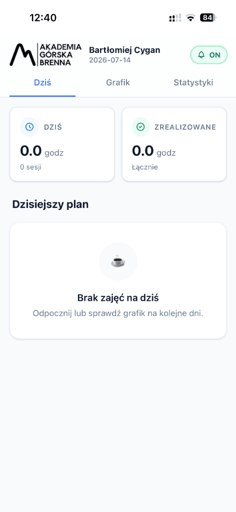SzkolkaPRO – Aplikacja mobilna dla instruktora narciarskiego (Akademia Górska Brenna)